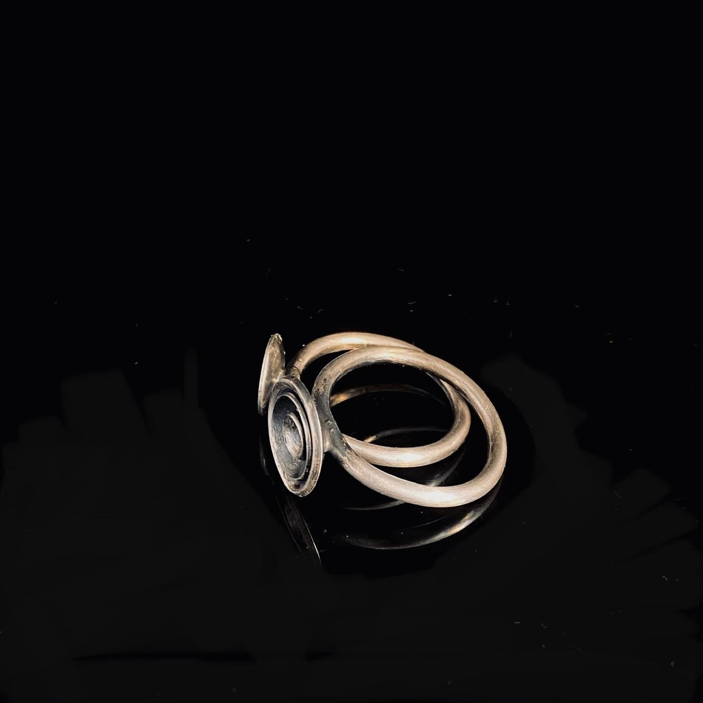 Satin Silver Layered Flower Stacking Rings