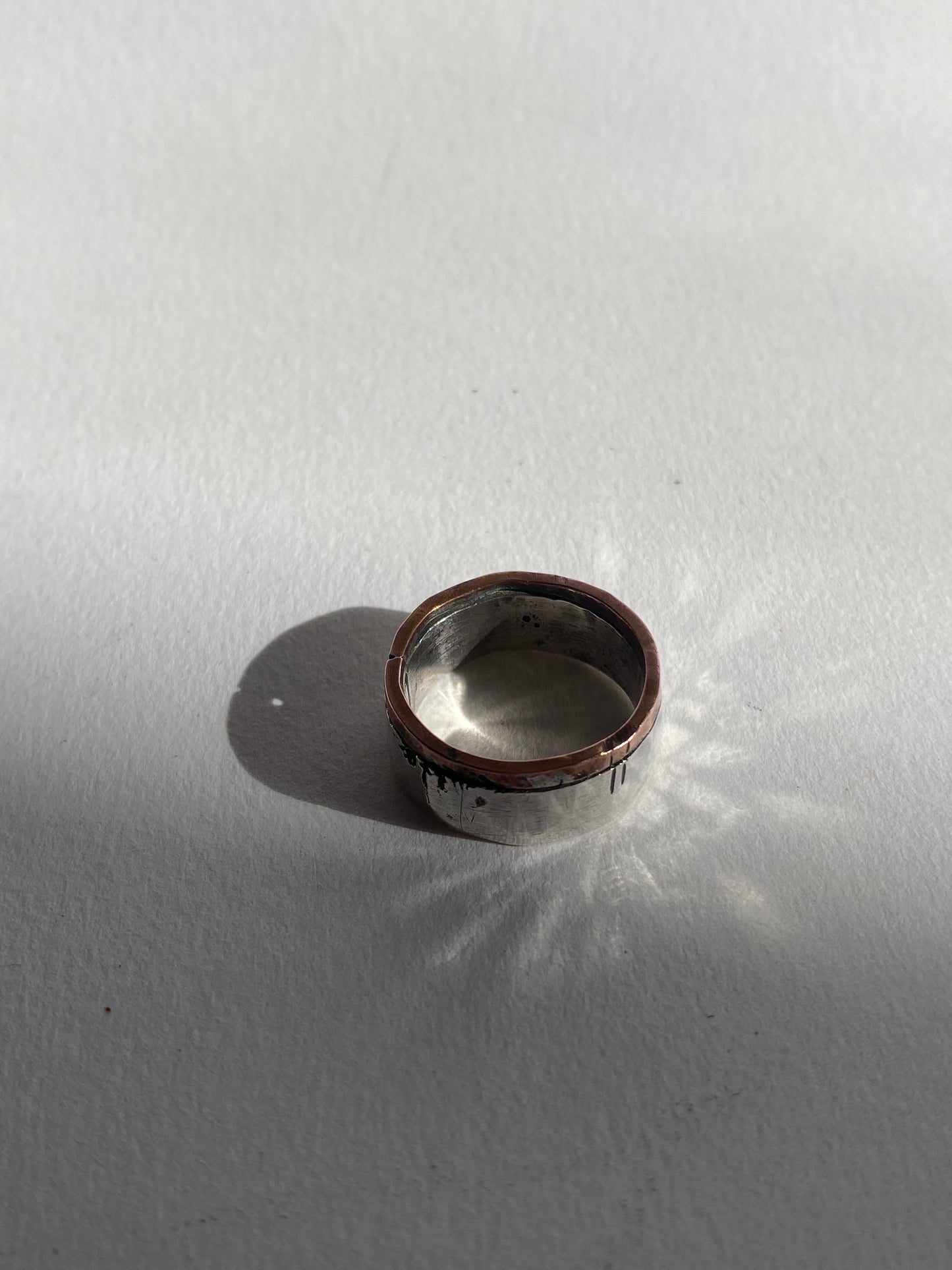 Reticulated Eco Silver + Recycled Copper Ring