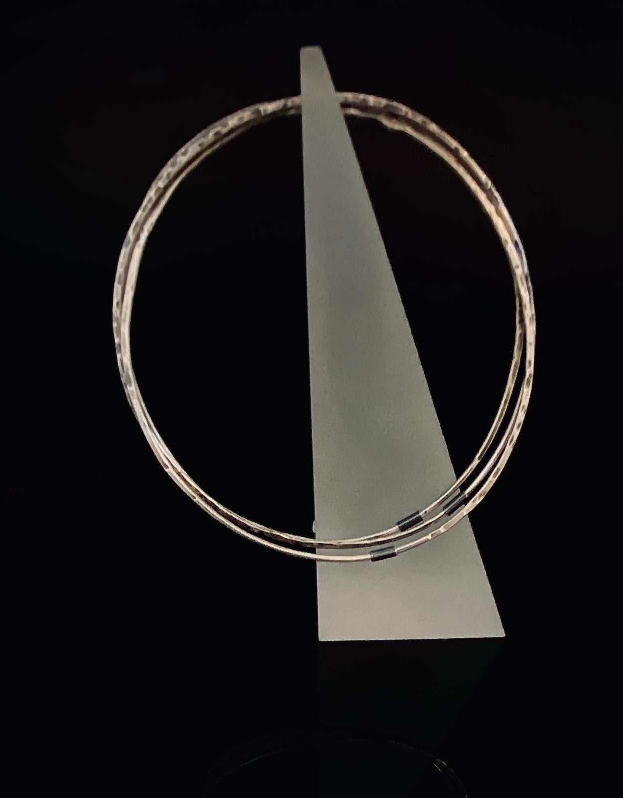 Luna Triple Hoop Recycled Silver Bangle