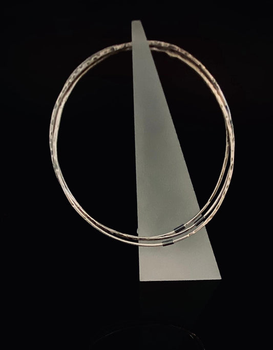 Luna Triple Hoop Recycled Silver Bangle