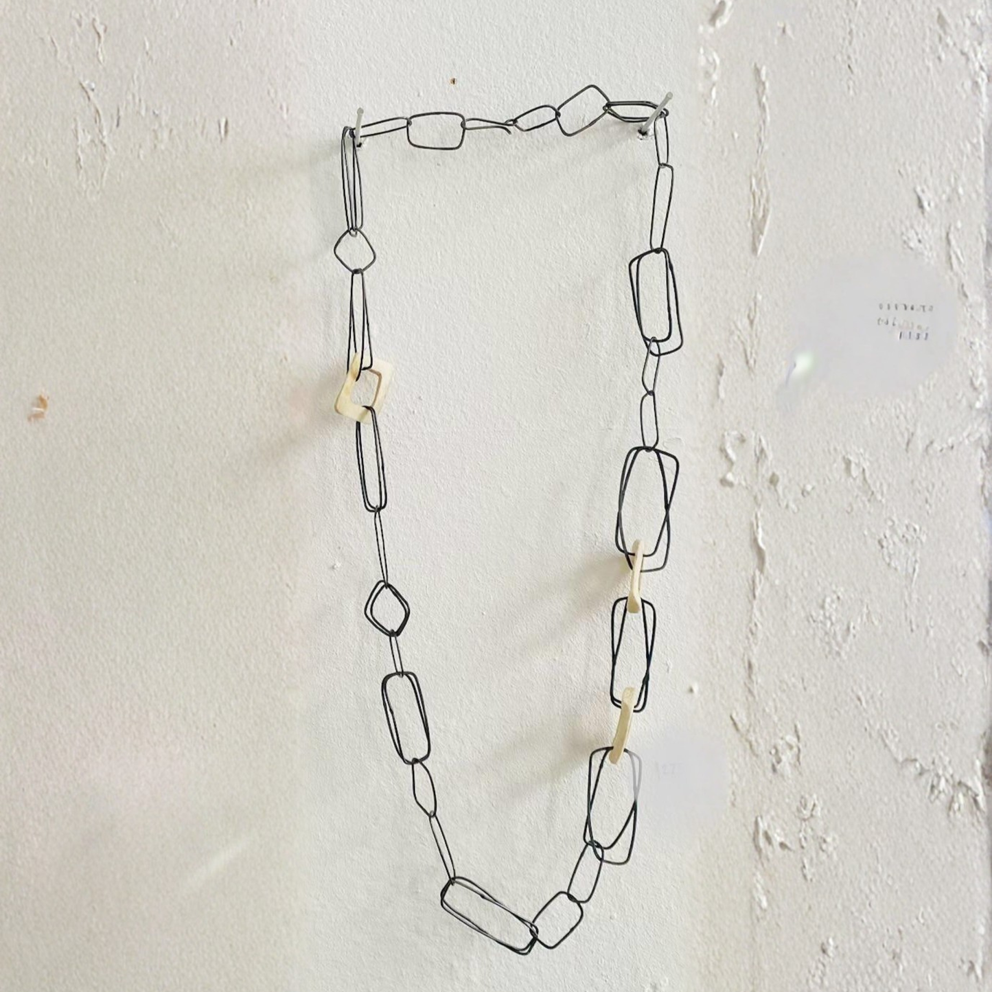 Angular Linked Carved Bone Neckpiece