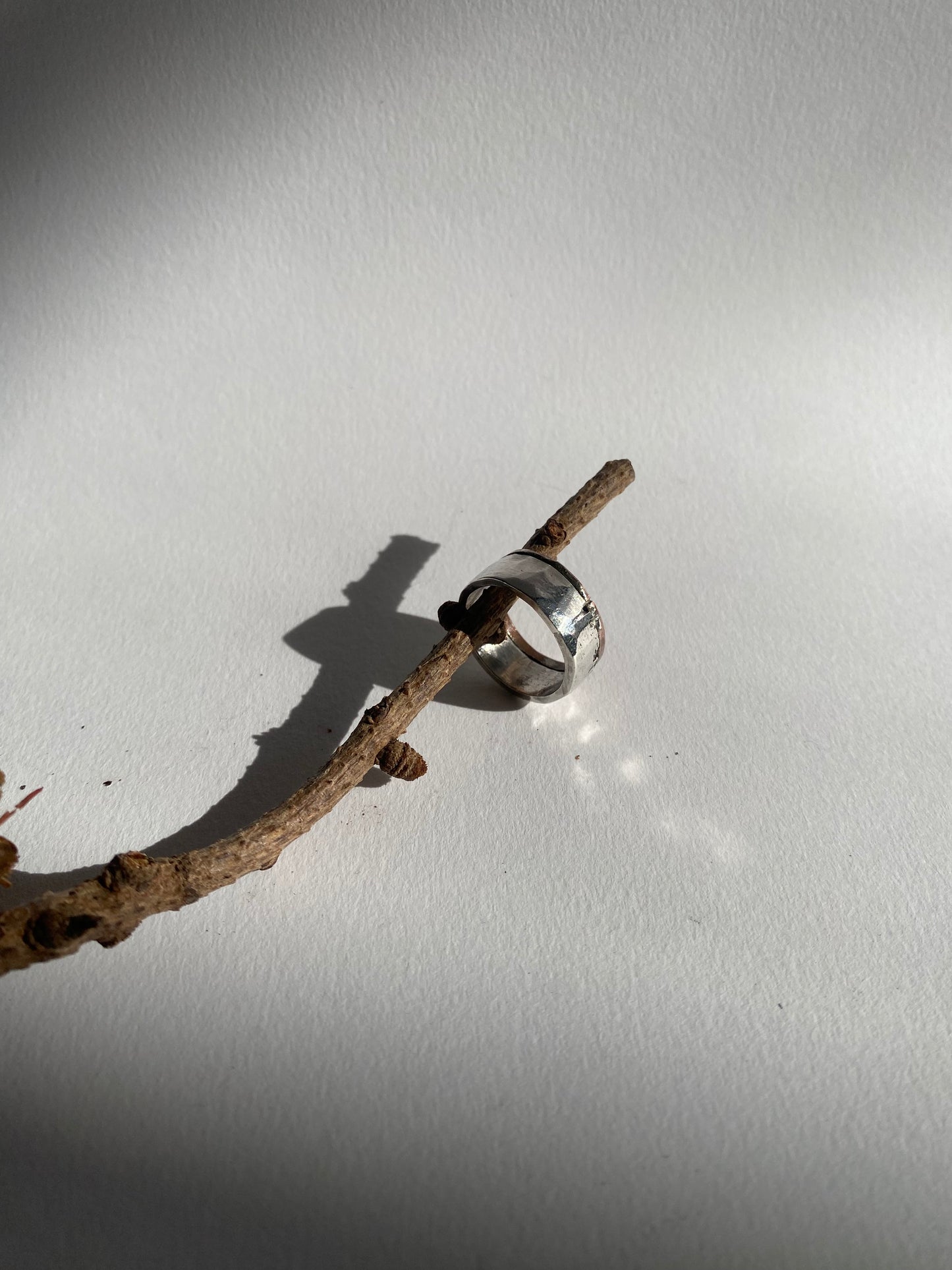 Reticulated Eco Silver + Recycled Copper Ring