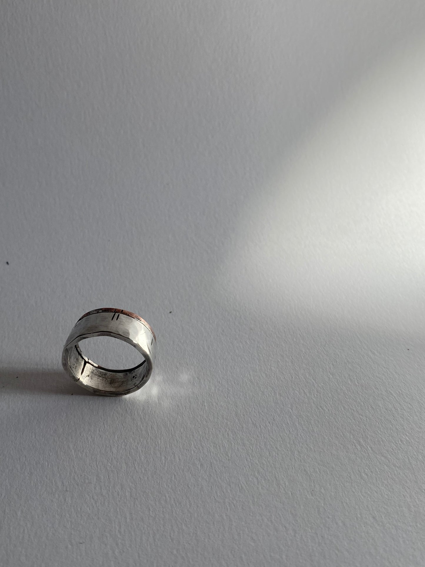 Reticulated Eco Silver + Recycled Copper Ring