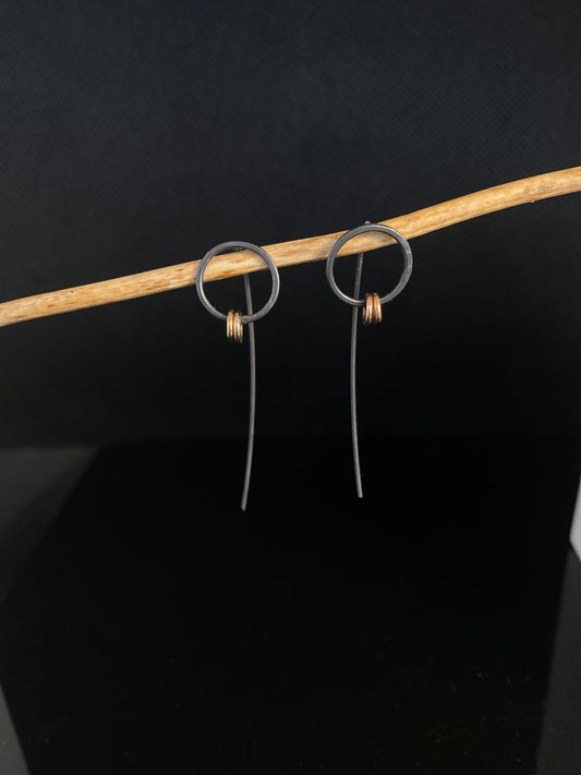 Luna Recycled Blackened Silver Fire Drop Earrings