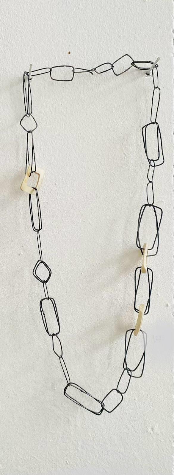 Angular Linked Carved Bone Neckpiece