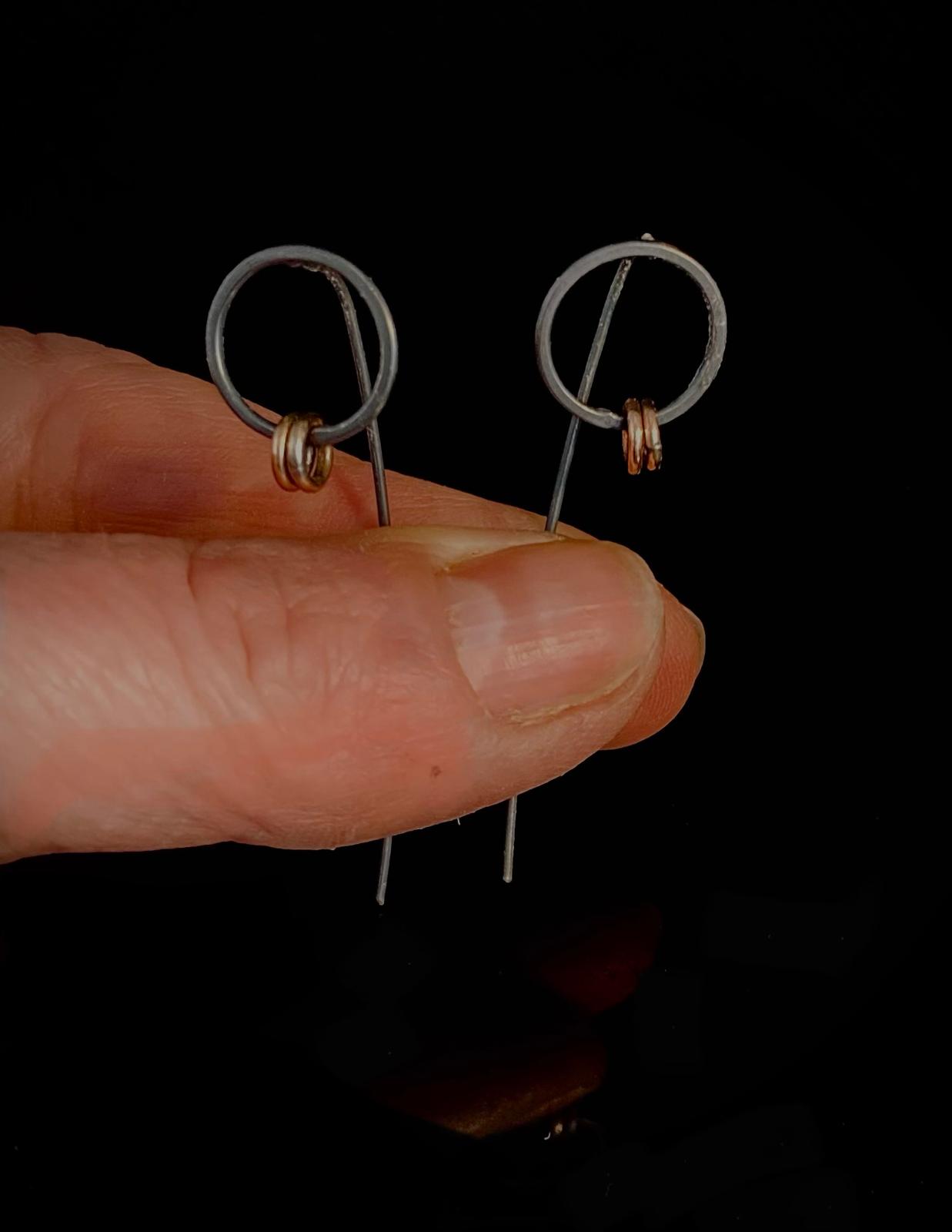 Luna Recycled Oxidised Silver Fire Drop Earrings