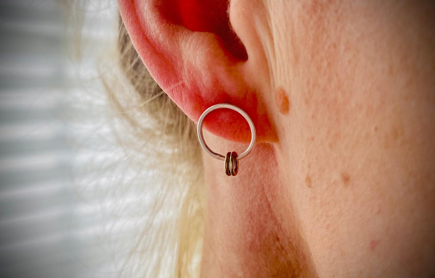 Luna Recycled Oxidised Silver Fire Drop Earrings