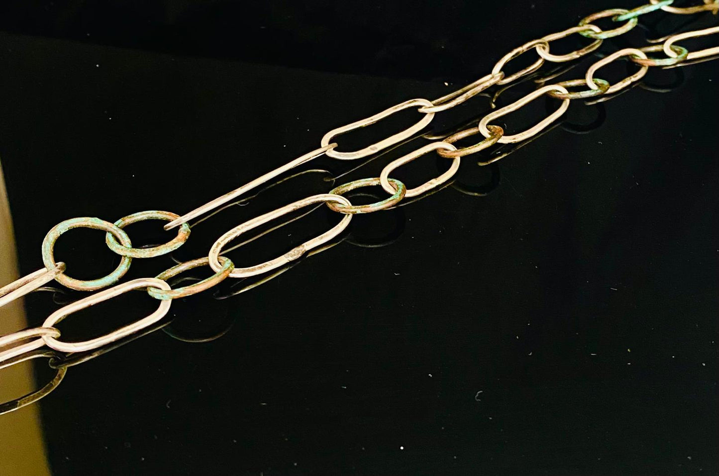 Verdigris Copper and Silver Link Neckpiece