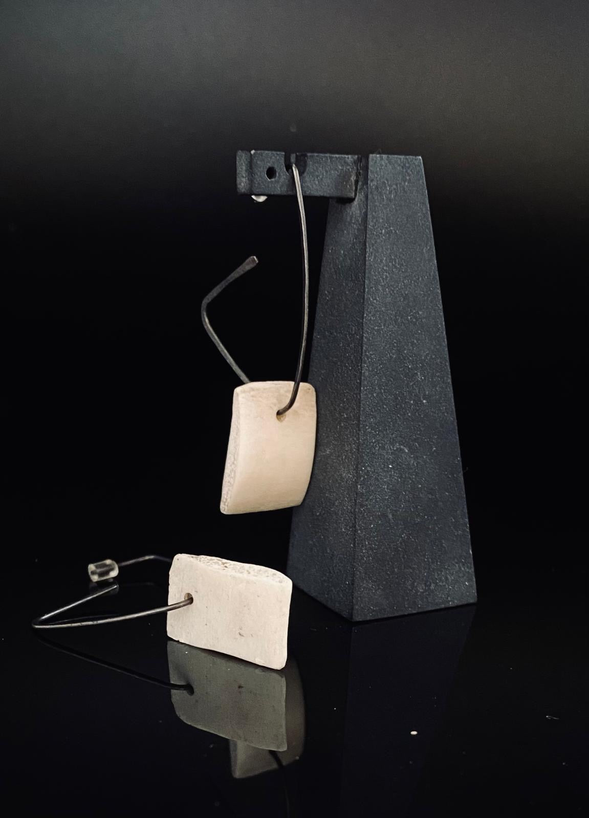 Terra Triangular Bone Drop Earrings