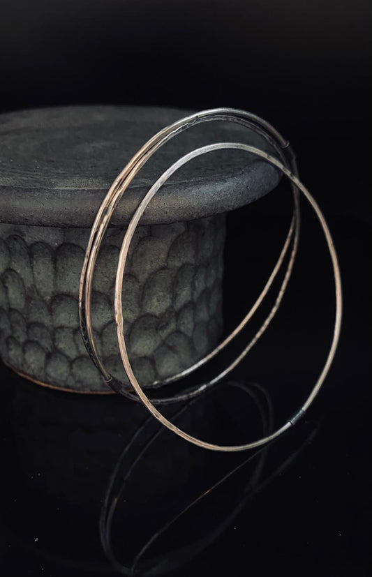 Luna Triple Hoop Recycled Silver Bangle